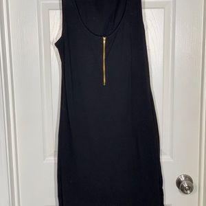 Black Dress with Gold Zipper